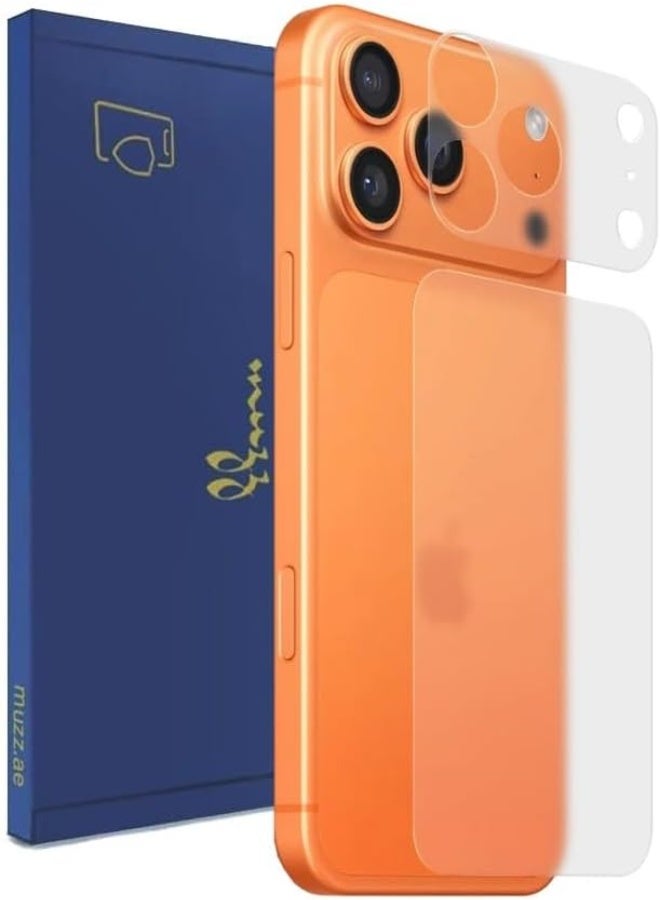Muzz MATTE IPhone 17 Pro Max Shock Resistant Camera Plateau and Back Panel Protector, Matte Finish (Apple iPhone 17 Pro Max) - Image 1